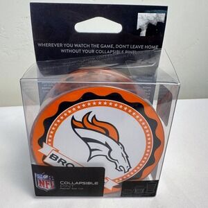 NFL Denver Broncos Collapsible Pint Pocket Size‎ Cup New in Box